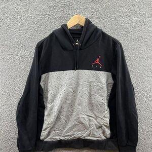 Jordan 884042-010 Men's Jumpman Flight Fleece Hoodie Cement Black Size Medium